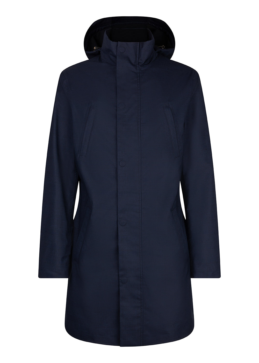 Waterproof Tailored Fit Parka | Navy Check