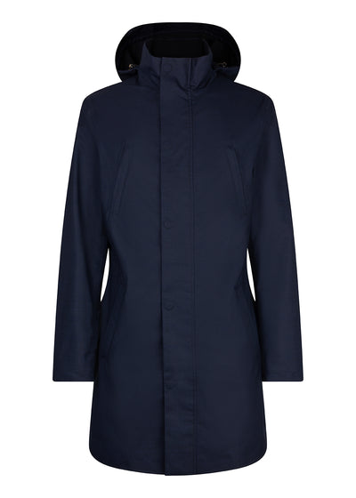Waterproof Tailored Fit Parka | Navy Check