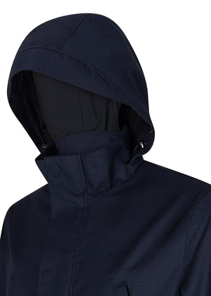 Waterproof Tailored Fit Parka | Navy Check