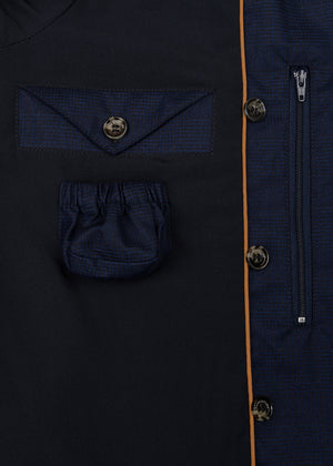 Waterproof Tailored Fit Parka | Navy Check