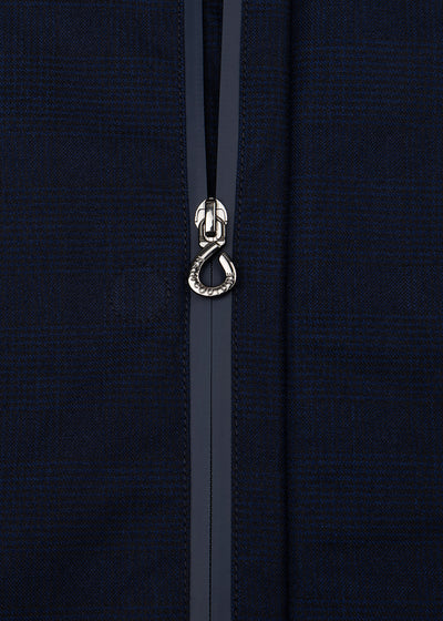 Waterproof Tailored Fit Parka | Navy Check