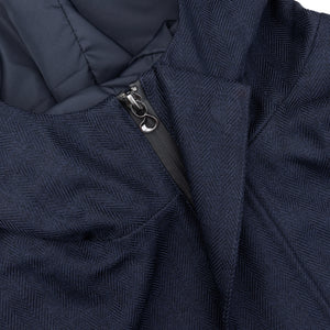 Waterdichte Getailleerde Parka | Navy Visgraat