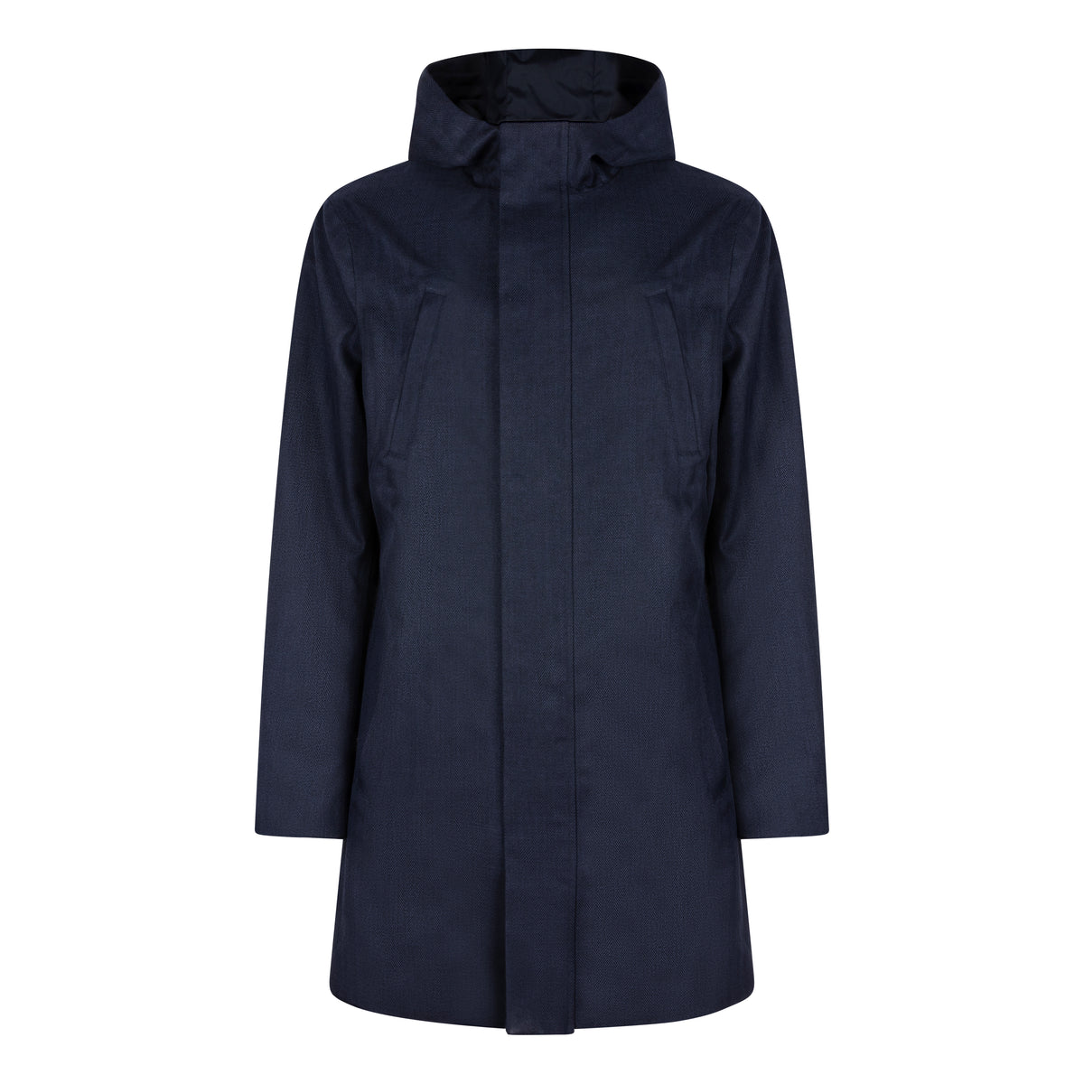 Waterdichte Getailleerde Parka | Navy Visgraat