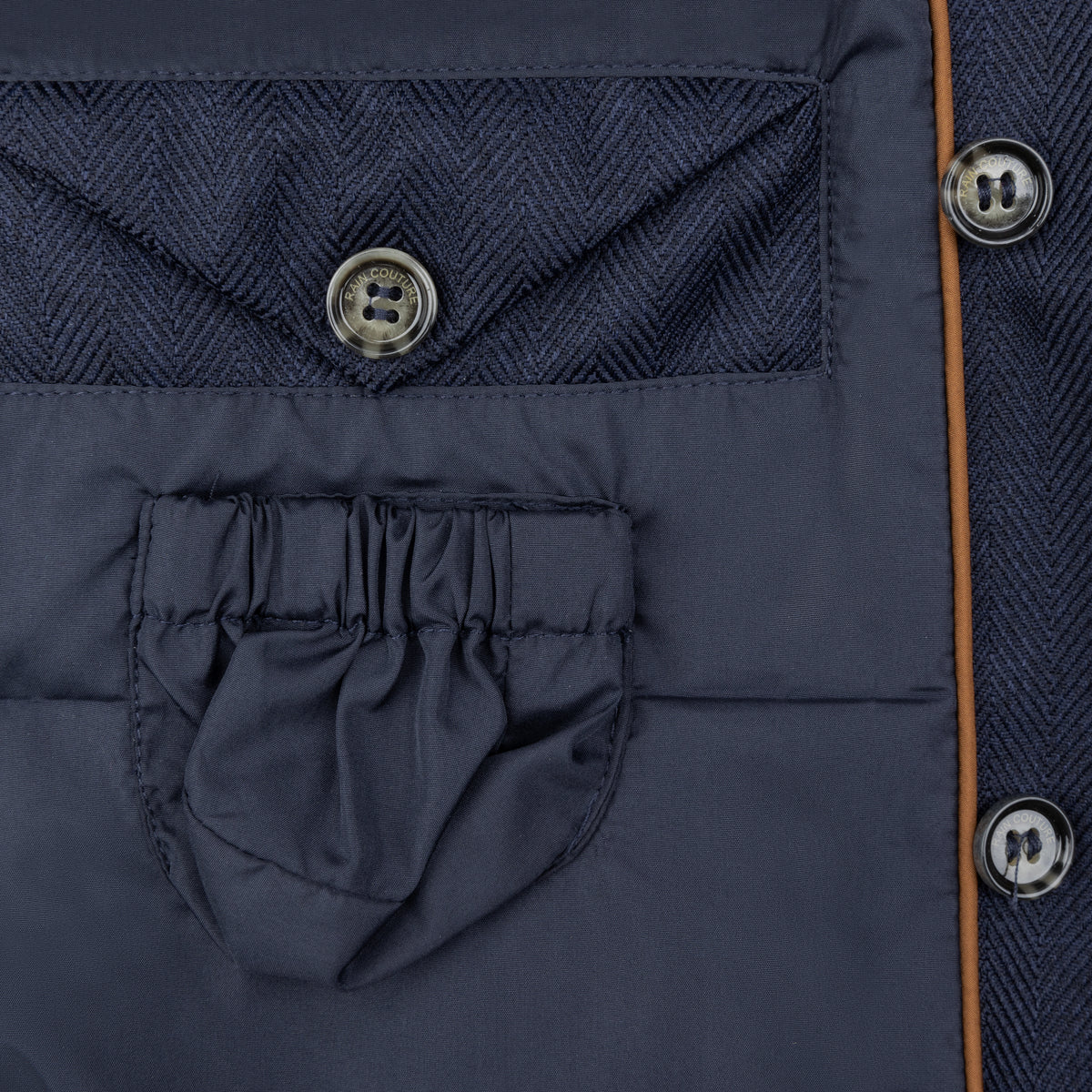 Waterdichte Getailleerde Parka | Navy Visgraat