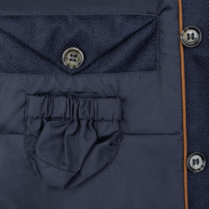 Waterdichte Getailleerde Parka | Navy Visgraat