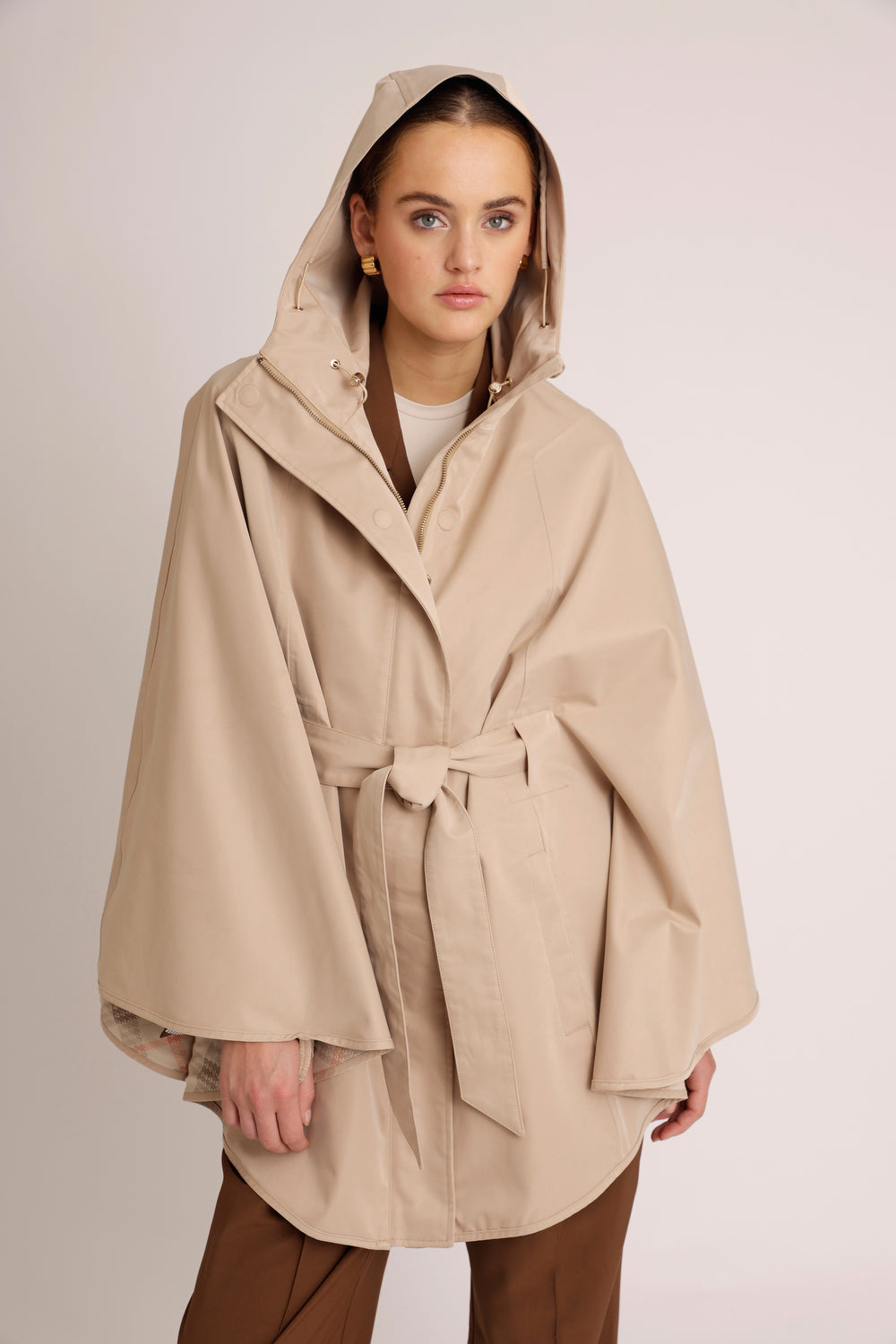 Waterproof Poncho Cape  | Beige