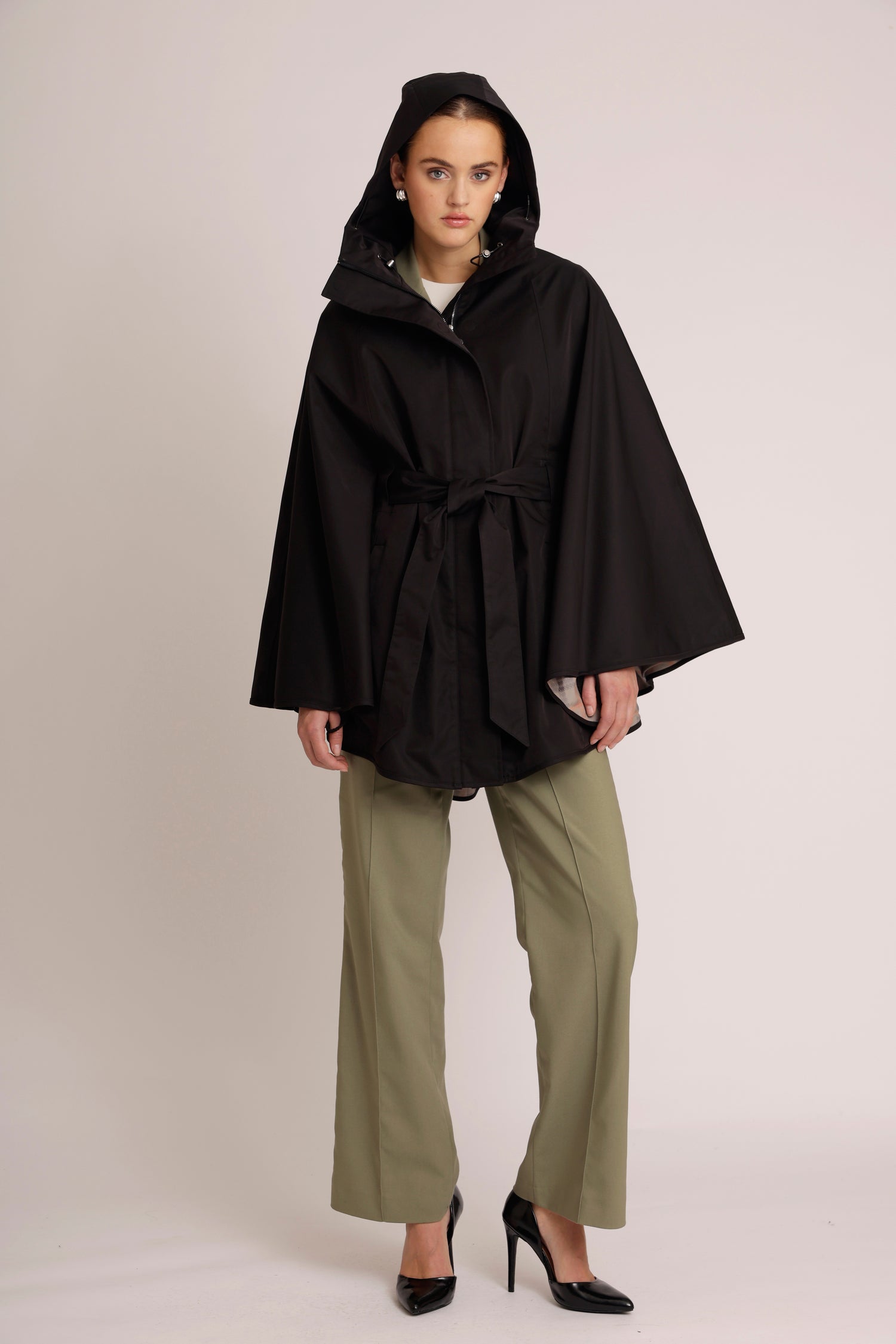 Waterproof Poncho Cape  | Black