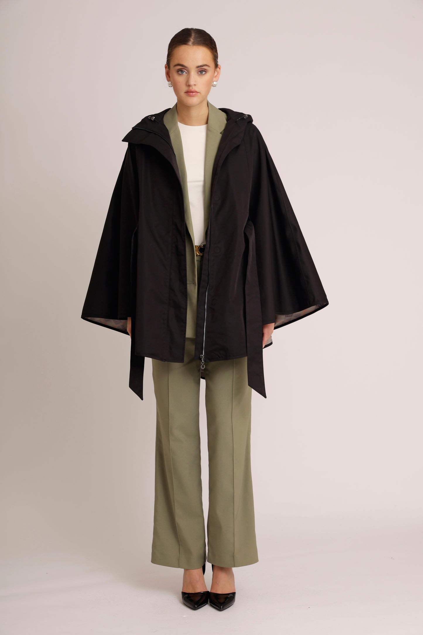 Waterproof Poncho Cape  | Black