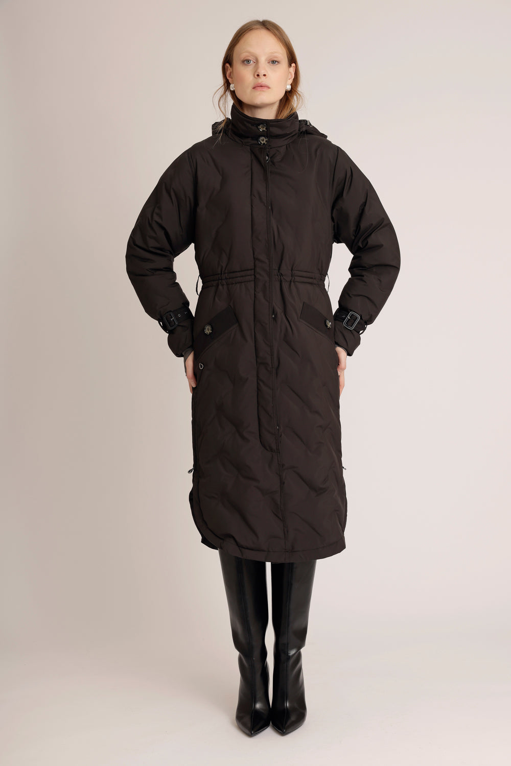 Waterproof Puffer Poncho  | Black