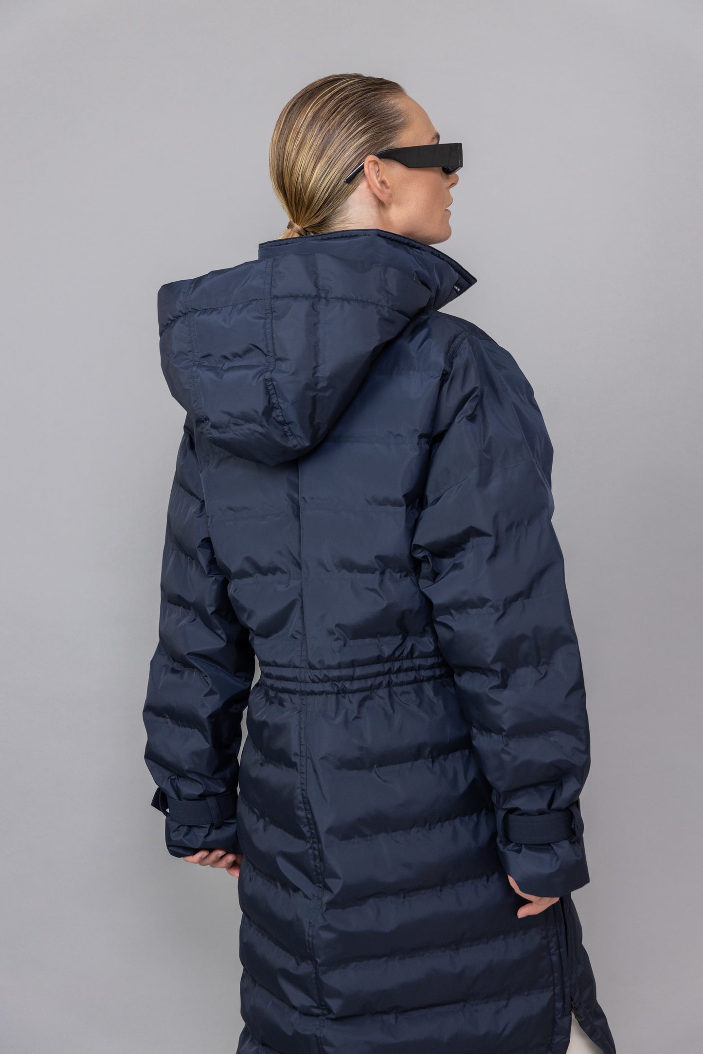 Waterproof Puffer Poncho | Navy