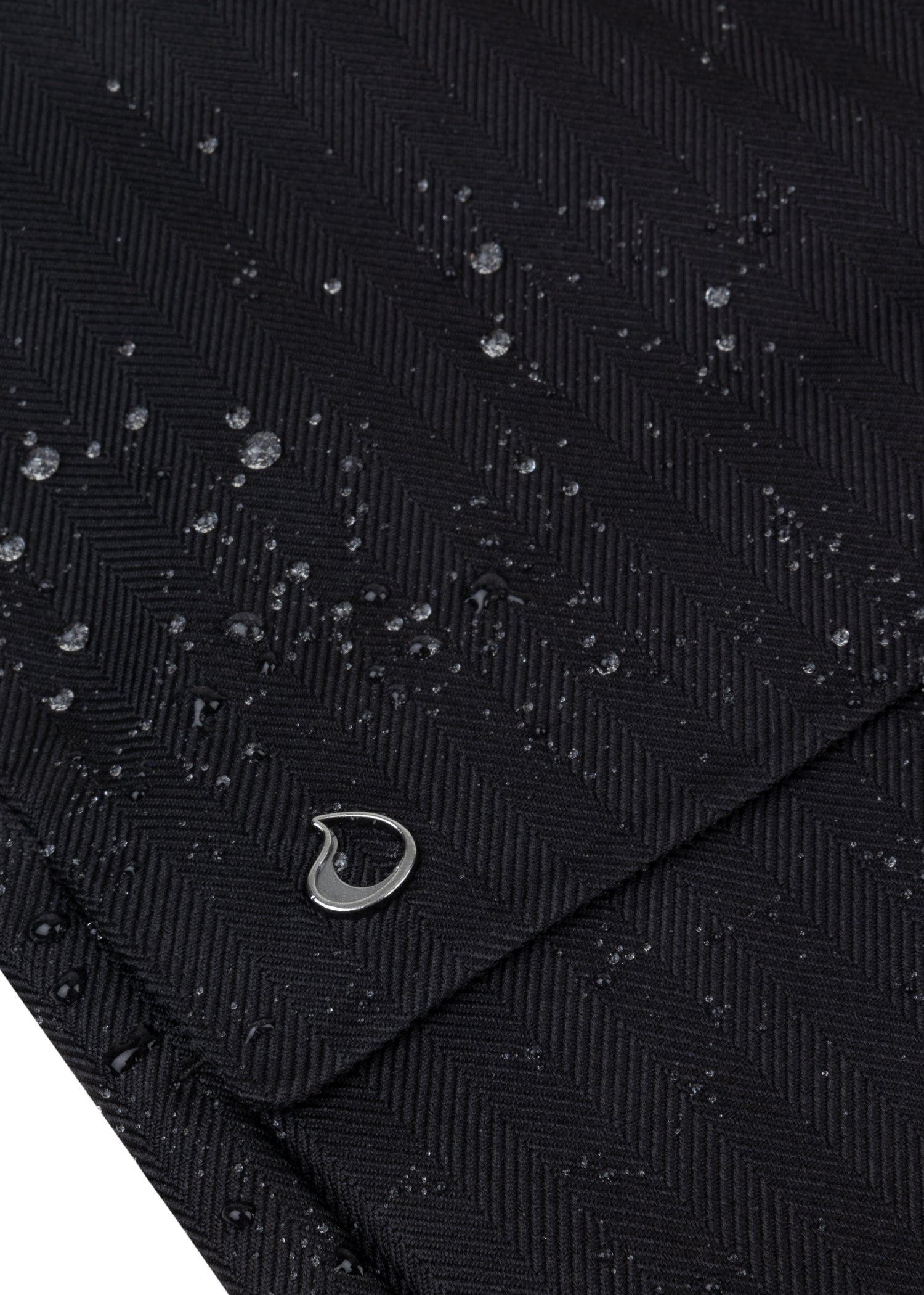 Waterproof Relaxed Fit Short Jacket  | Black Herringbone