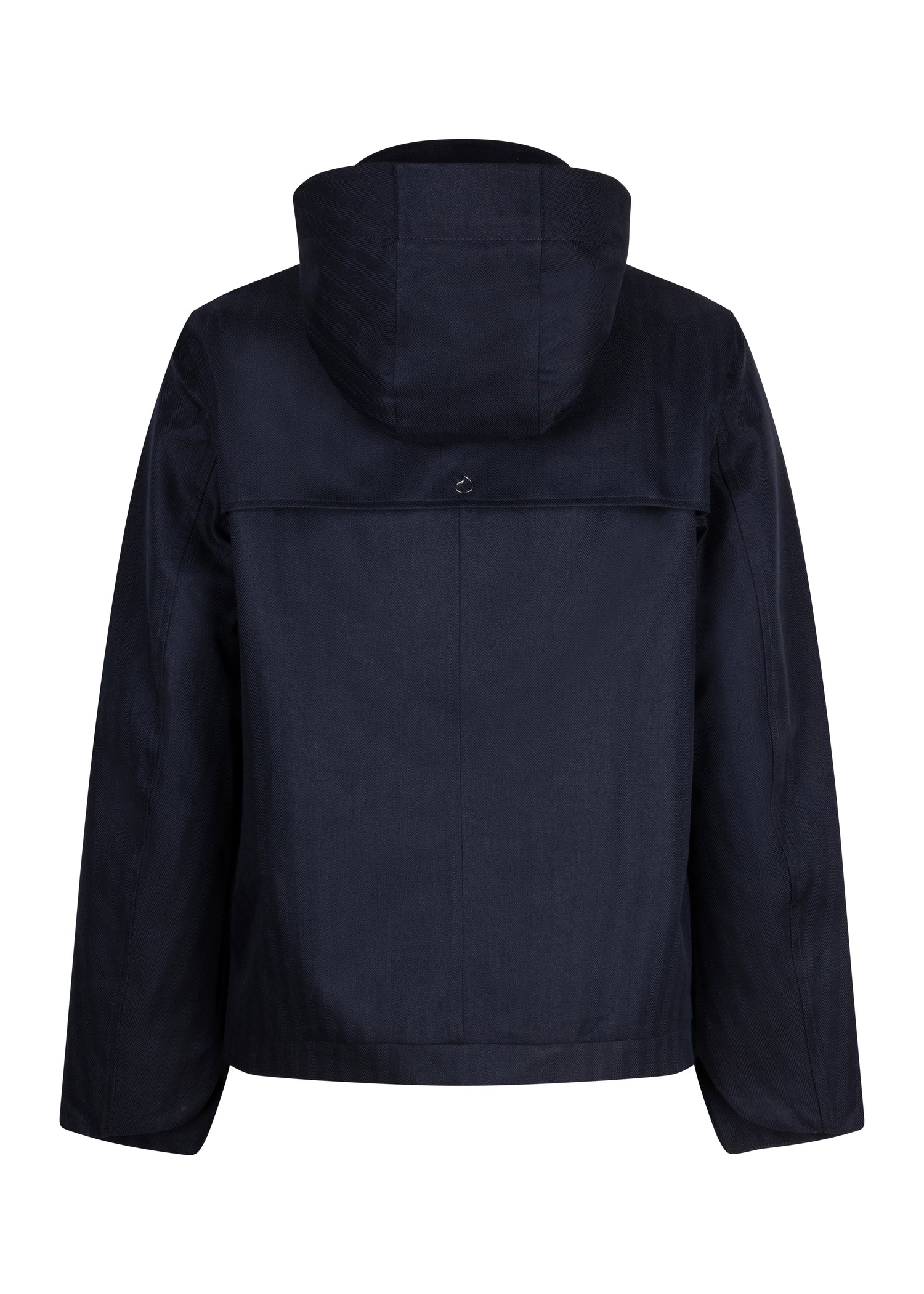 Waterproof Relaxed Fit Short Jacket  | Navy Herringbone