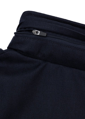Waterproof Relaxed Fit Short Jacket | Navy Herringbone