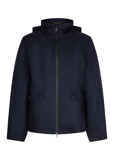 Waterproof Relaxed Fit Short Jacket | Navy Herringbone