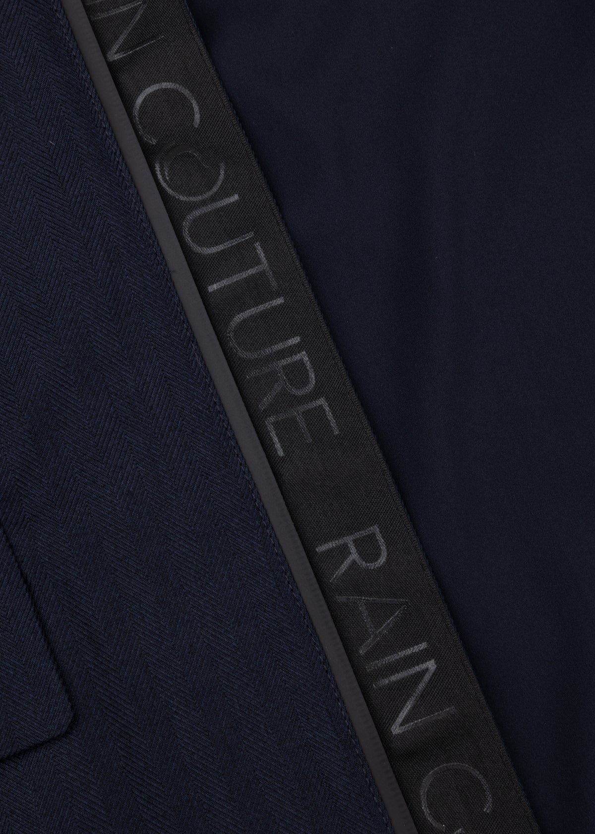 Waterproof Relaxed Fit Short Jacket | Navy Herringbone