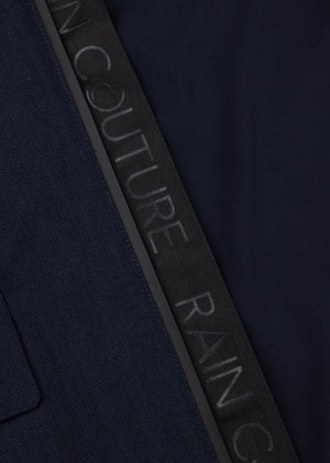 Waterproof Relaxed Fit Short Jacket | Navy Herringbone
