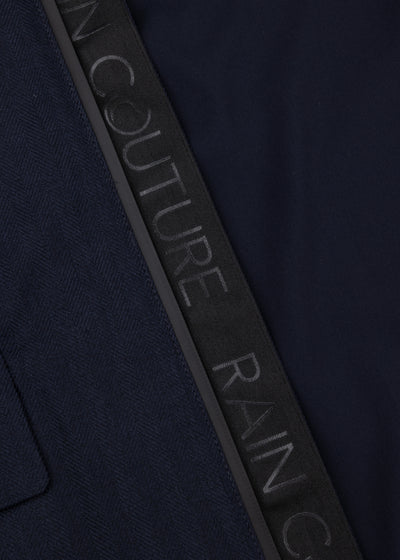 Waterproof Relaxed Fit Short Jacket | Navy Herringbone