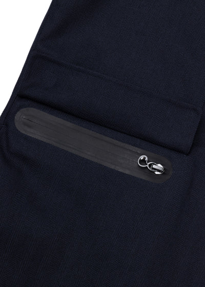 Waterproof Relaxed Fit Short Jacket | Navy Herringbone