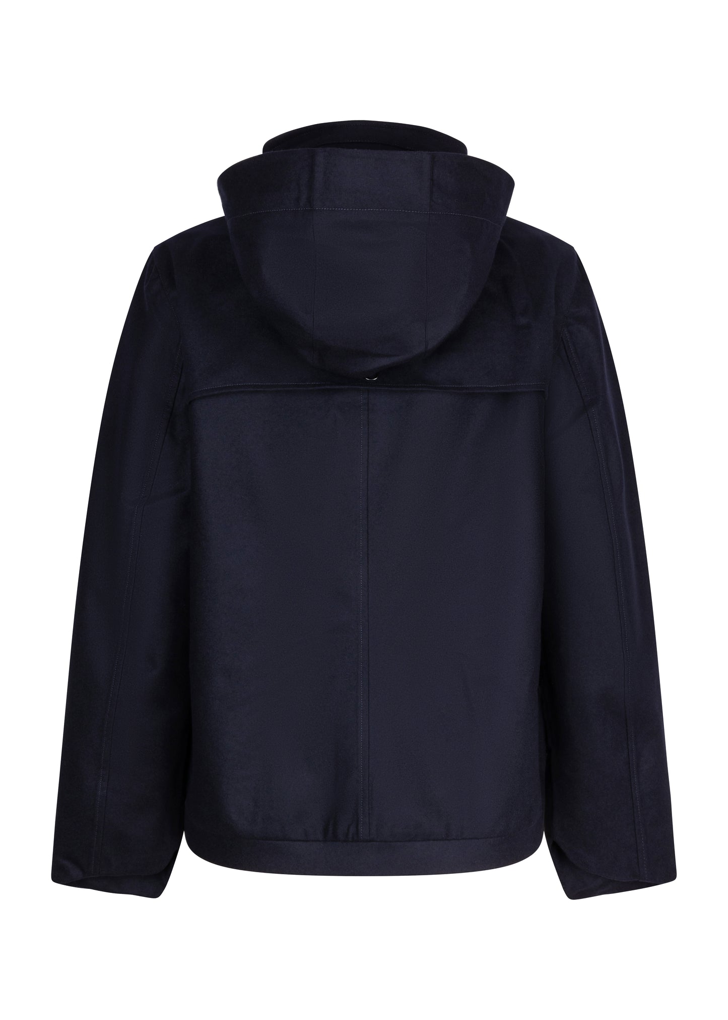 Waterproof Relaxed Fit Short Jacket  | Navy Wool