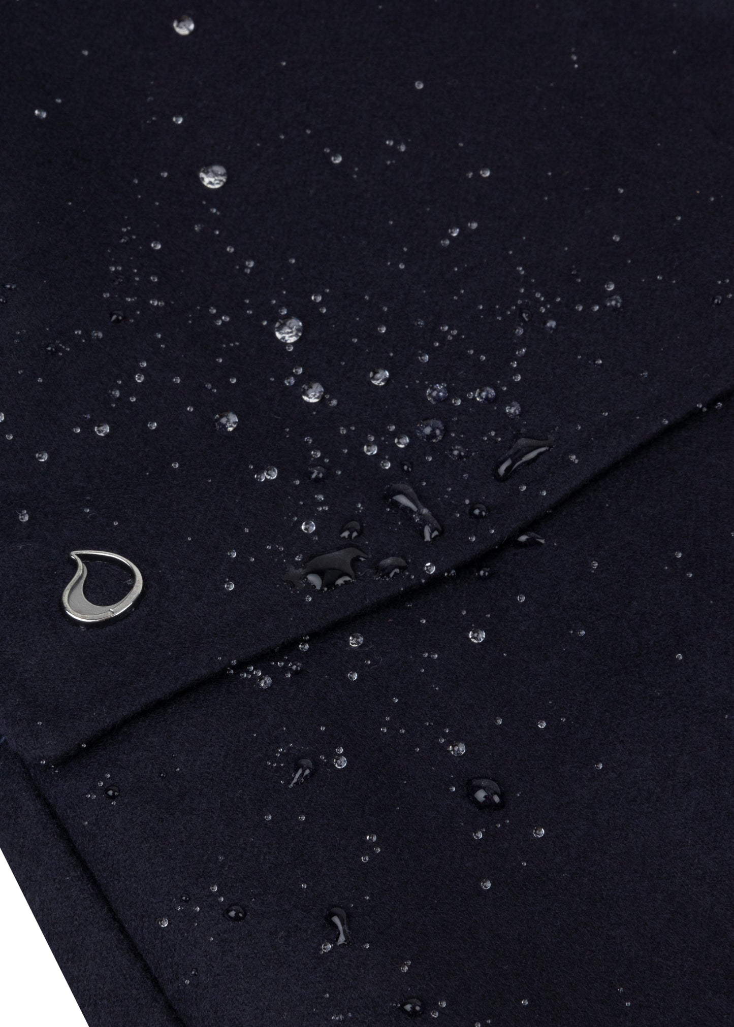 Waterproof Relaxed Fit Short Jacket  | Navy Wool