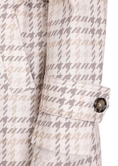 Waterdichte Korte Straight Fit Waistbelt Coat | Monogram Ruit