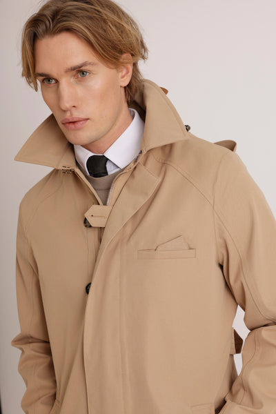 Waterdichte Straight Fit Trenchcoat | Kameelbeige