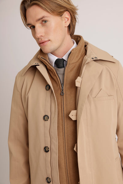 Waterdichte Straight Fit Trenchcoat | Kameelbeige