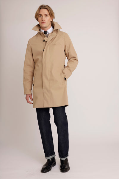 Waterdichte Straight Fit Trenchcoat | Kameelbeige