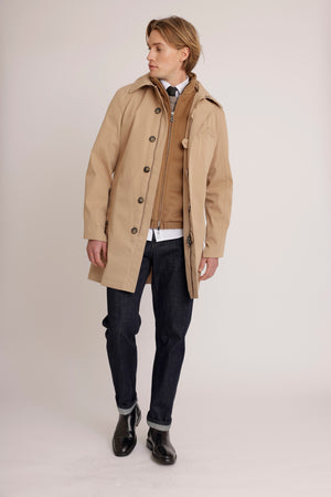 Waterdichte Straight Fit Trenchcoat | Kameelbeige