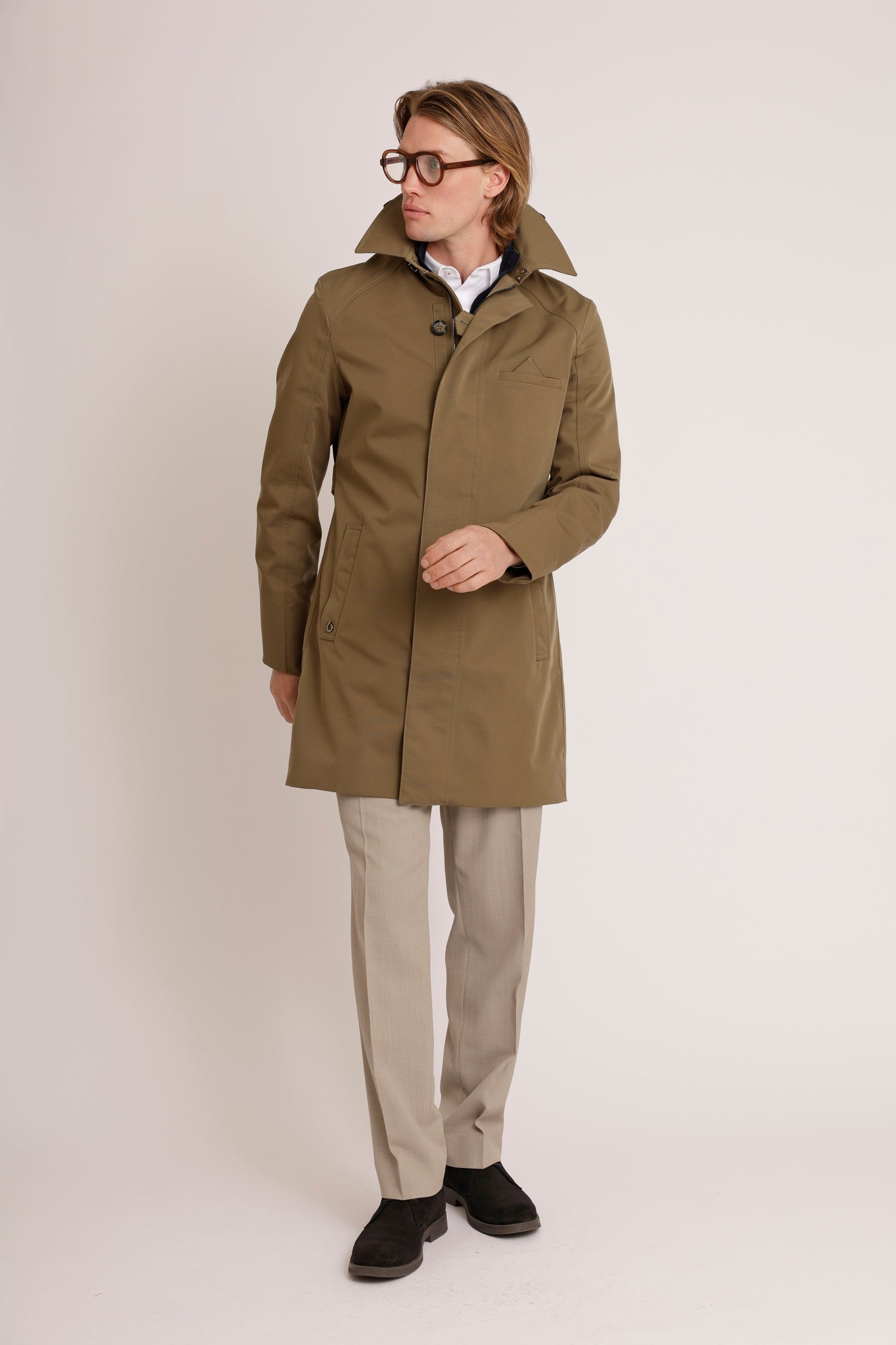 Waterproof Straight Fit Trenchcoat  | Green 2.0