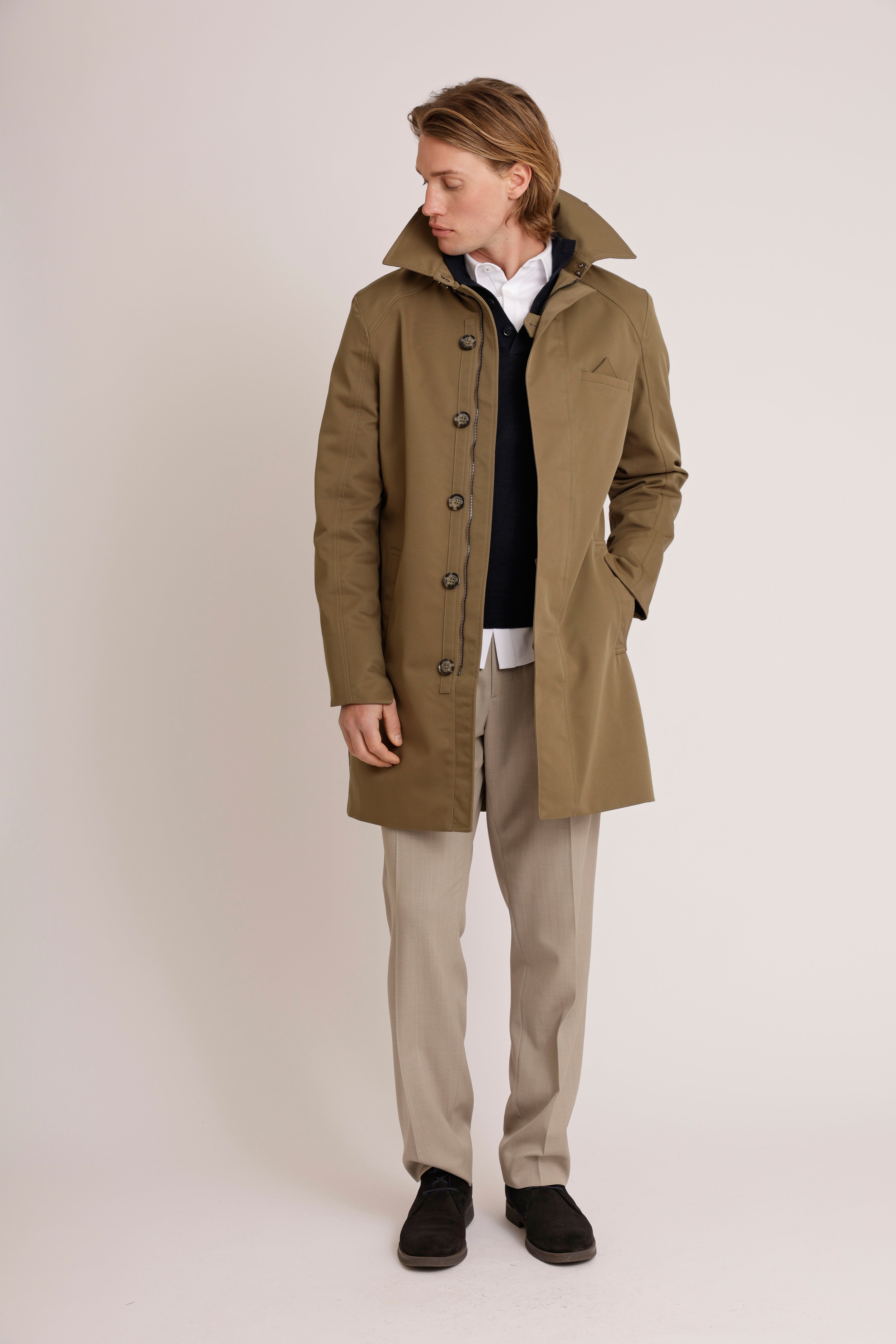 Waterproof Straight Fit Trenchcoat  | Green 2.0