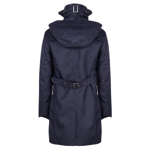 Waterdichte Straight Fit Trenchcoat | Navy Visgraat