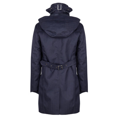 Waterdichte Straight Fit Trenchcoat | Navy Visgraat