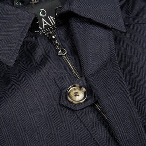 Waterdichte Straight Fit Trenchcoat | Navy Visgraat