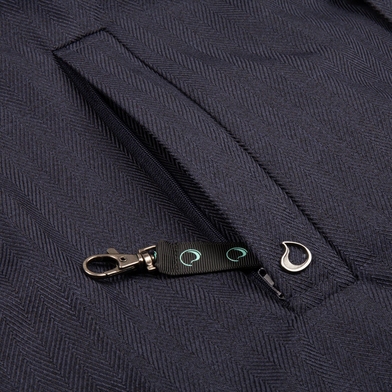 Waterproof Straight Fit Trenchcoat  | Navy Herringbone