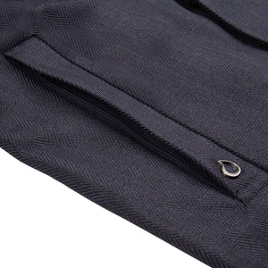 Waterdichte Straight Fit Trenchcoat | Navy Visgraat