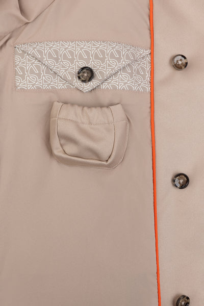 Waterproof Straight-Fit Trenchcoat | Beige Satin