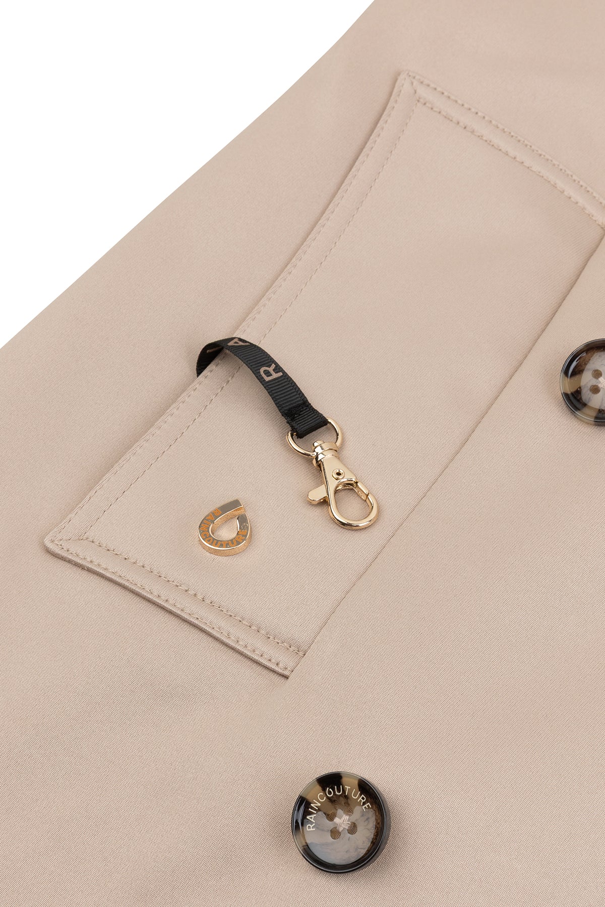 Waterproof Straight-Fit Trenchcoat | Beige Satin