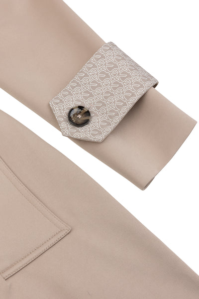 Waterproof Straight-Fit Trenchcoat | Beige Satin