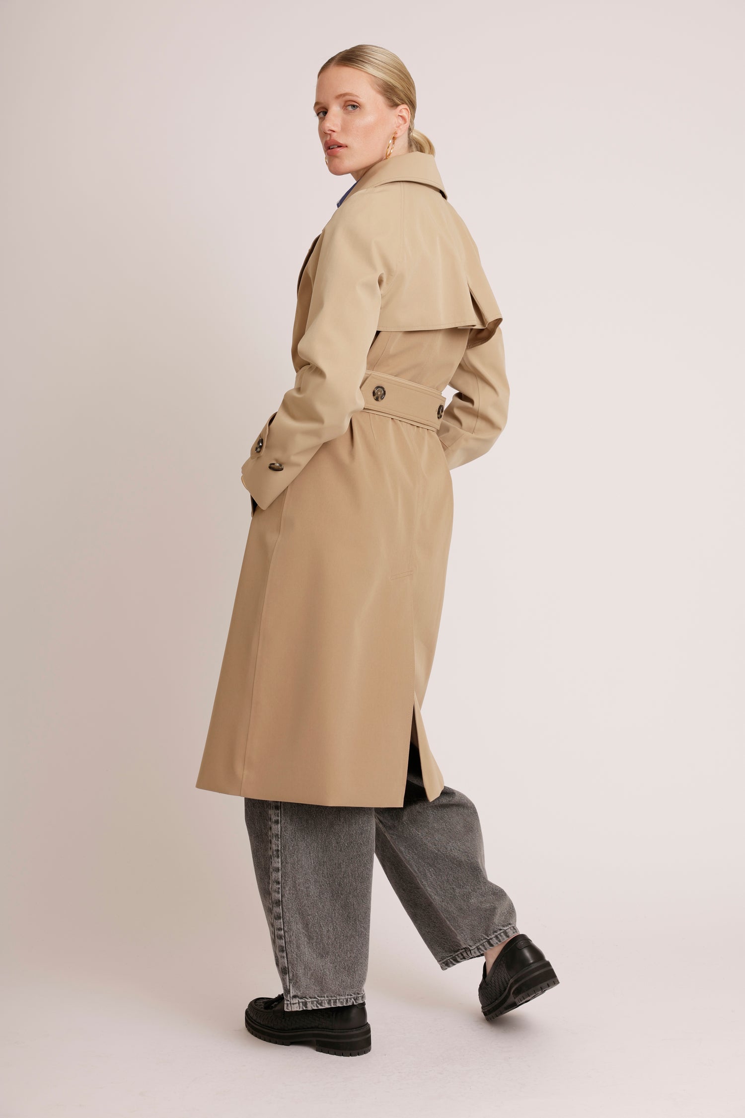 Waterproof Straight Trench 2.0 | Beige Two Tone