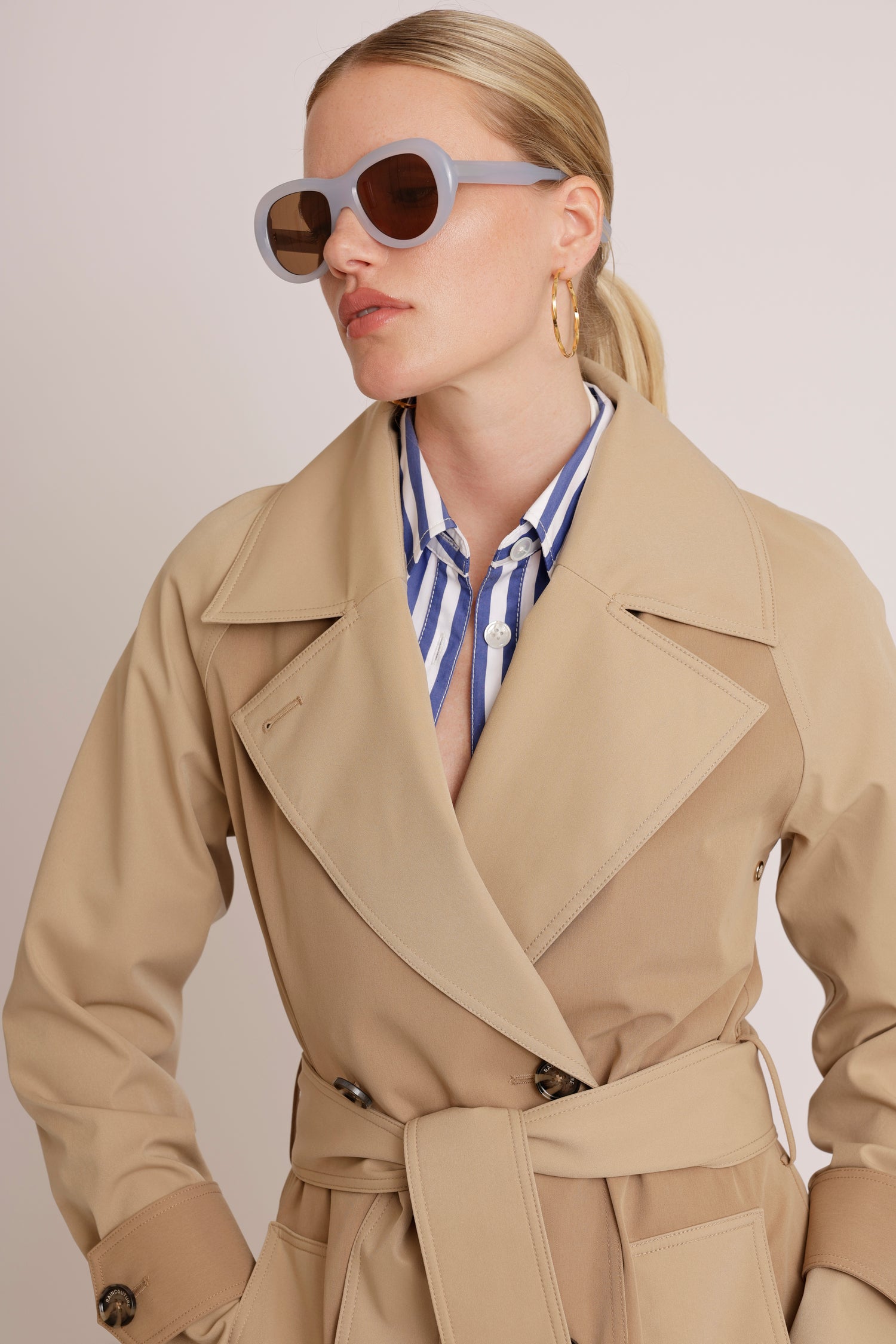 Waterproof Straight Trench 2.0 | Beige Two Tone