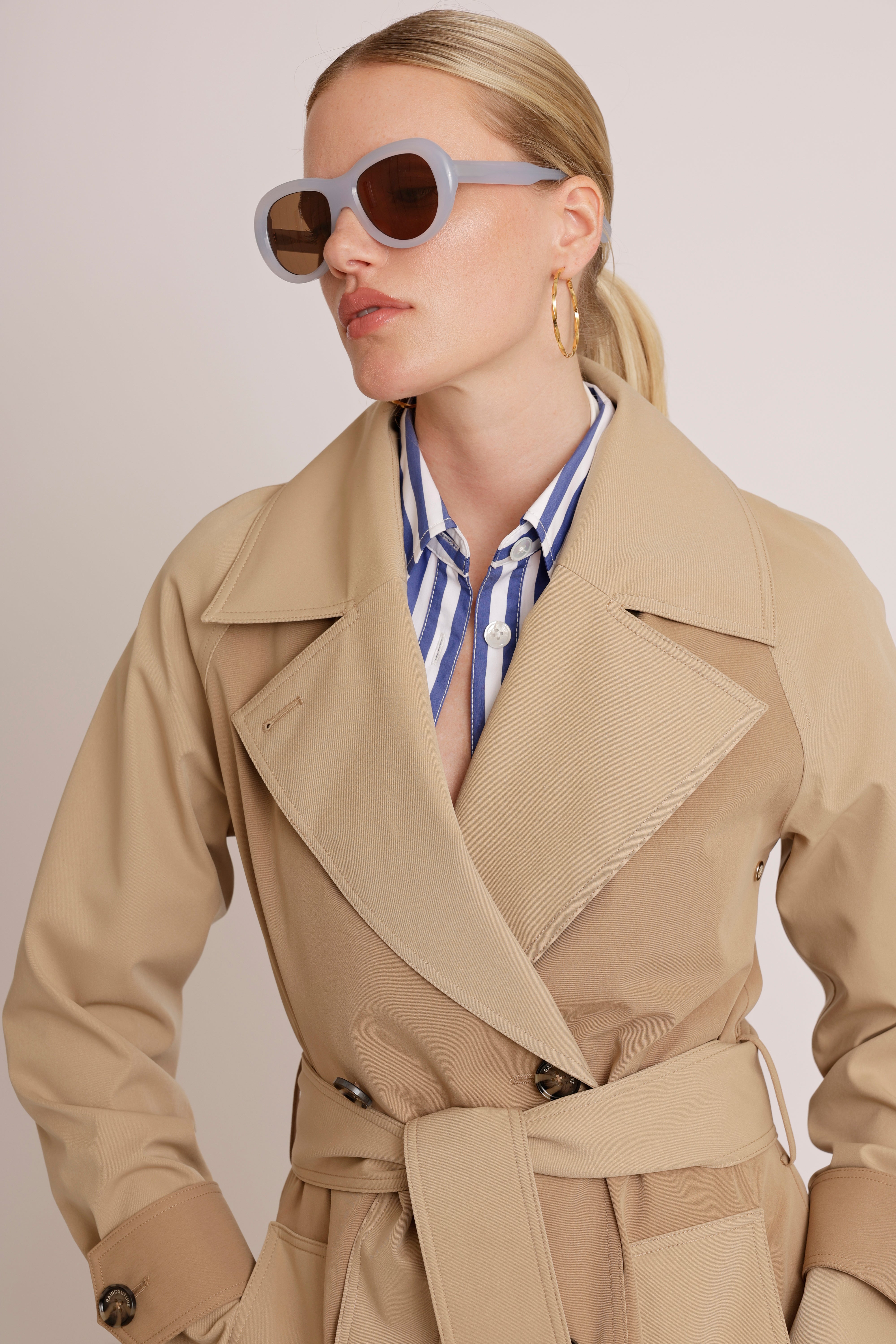 Waterproof Straight Trench 2.0 | Beige Two Tone