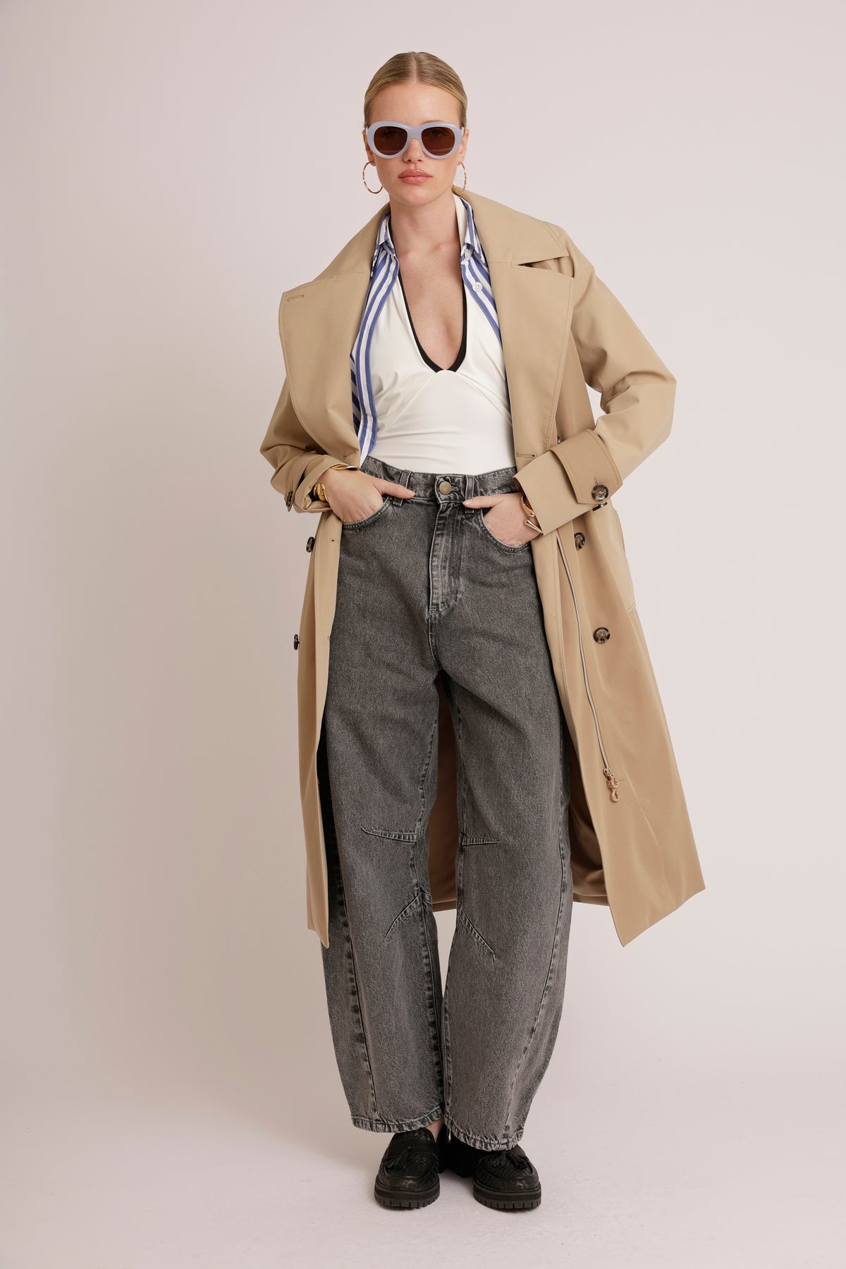 Waterproof Straight Trench 2.0 | Beige Two Tone