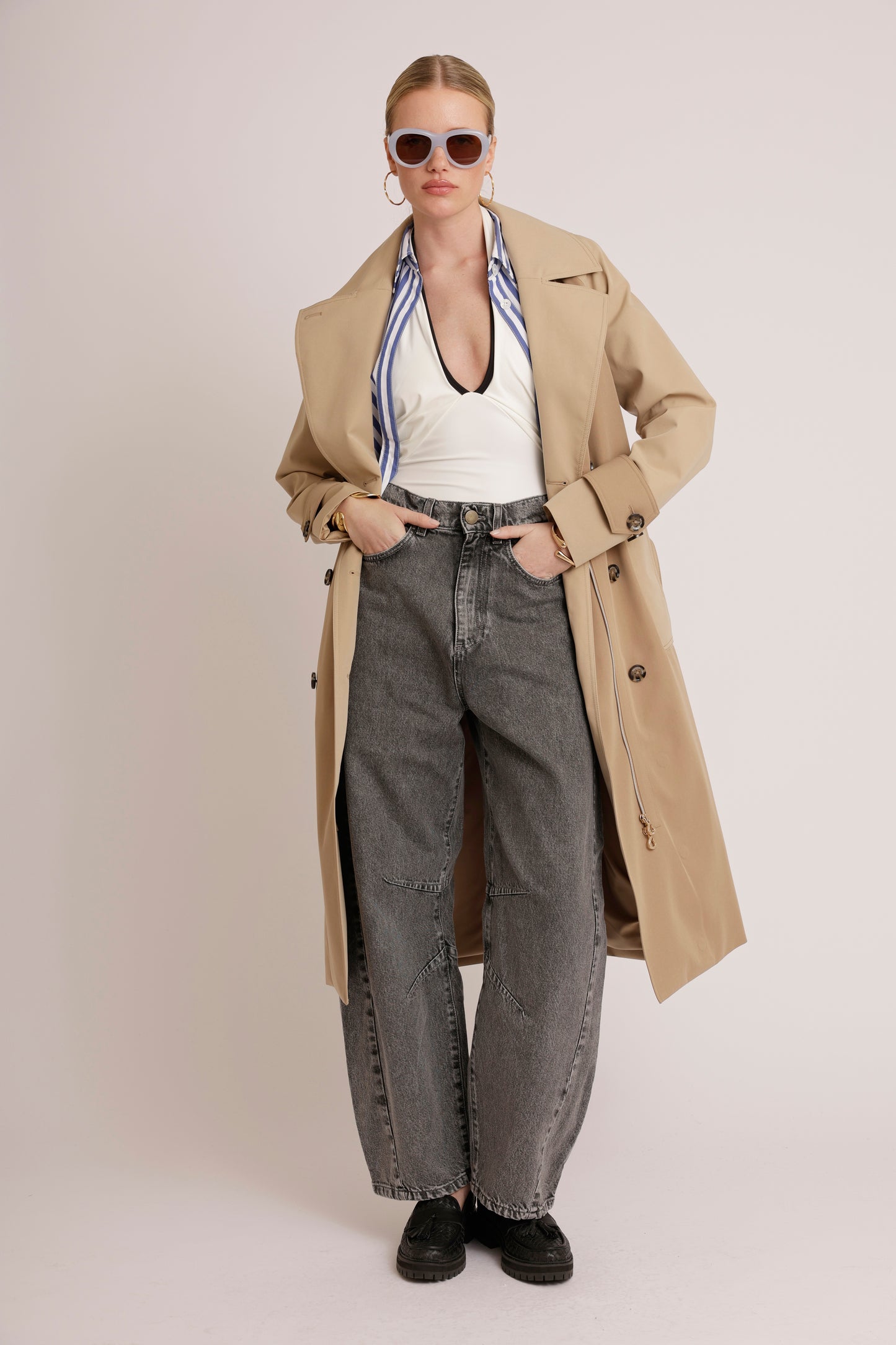 Waterproof Straight Trench 2.0 | Beige Two Tone