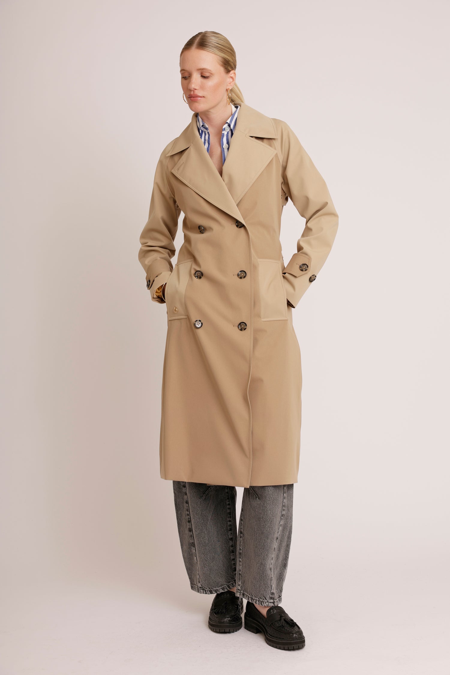 Waterproof Straight Trench 2.0 | Beige Two Tone