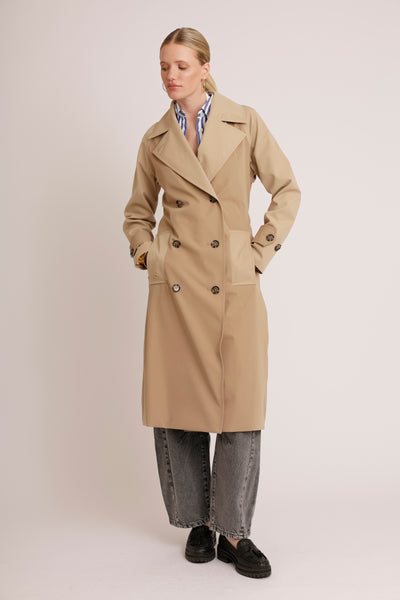 Waterproof Straight Trench 2.0 | Beige Two Tone