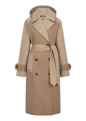Waterproof Straight Trench 2.0 | Beige Two Tone