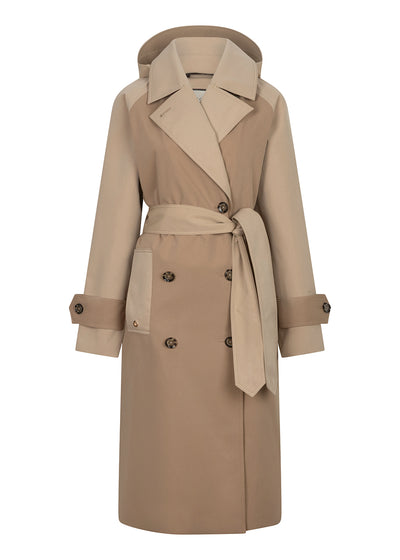 Waterproof Straight Trench 2.0 | Beige Two Tone