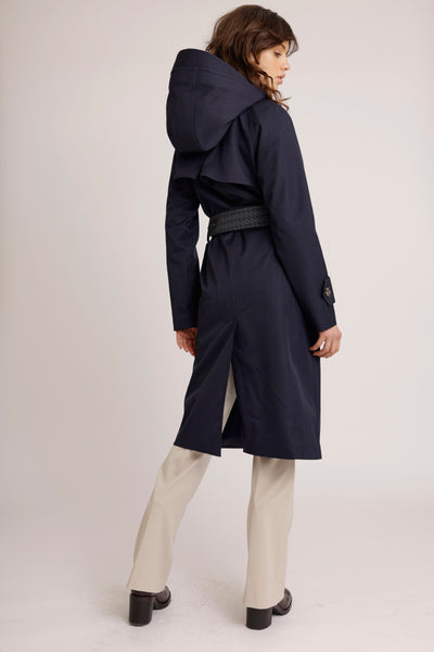 Waterproof Straight-Fit Trenchcoat | Navy Melange