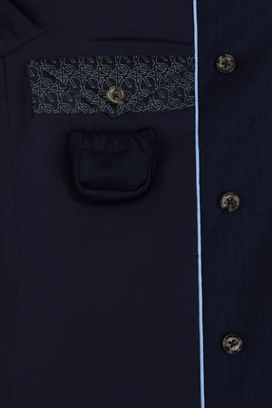Waterproof Straight-Fit Trenchcoat | Navy Melange